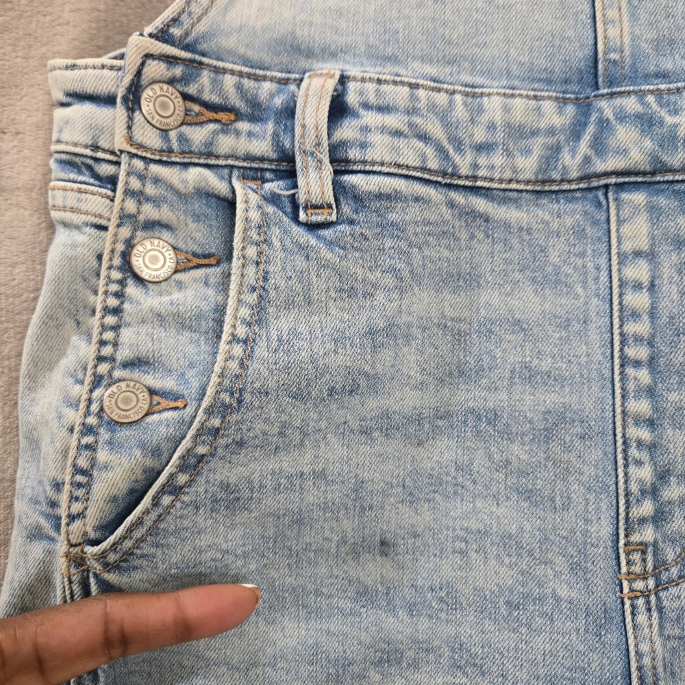 Old Navy Overalls Women 12 Tall Blue Acid Wash Denim Bib Dungaree Jumpsuit 2024 - Picture 7 of 14